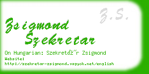 zsigmond szekretar business card